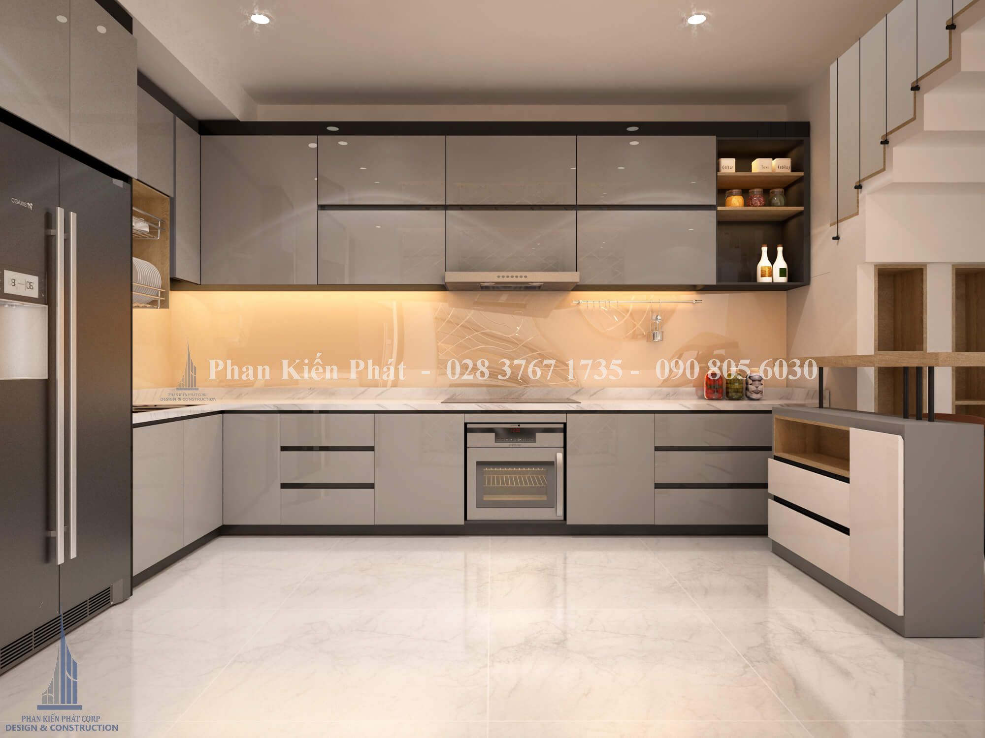 Chia sẻ kinh nghiệm thi công nội thất theo yêu cầu như nhà phố, biệt thư, căn hộ theo yêu cầu của chủ đầu tư 6 Thiet Ke Noi That Phong An Bep Anh Hung Binh Tan 3 Tkxdnd