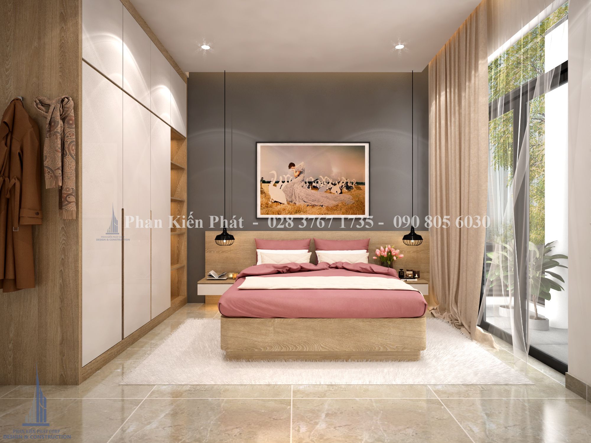 Chia sẻ kinh nghiệm thi công nội thất theo yêu cầu như nhà phố, biệt thư, căn hộ theo yêu cầu của chủ đầu tư 8 Thiet Ke Noi That Phong Ngu Con Gai Anh Hung Binh Tan 1 Tkxdnd