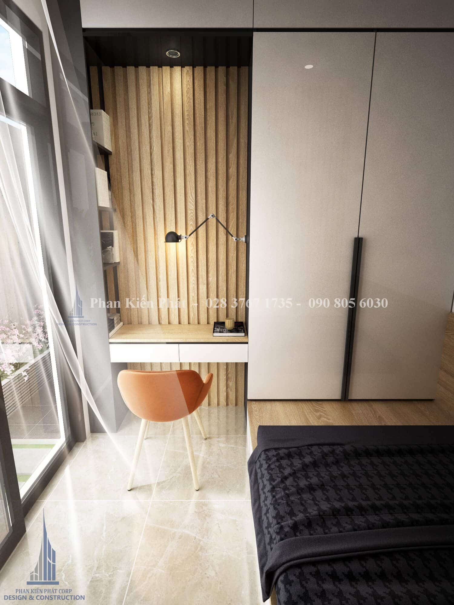 Chia sẻ kinh nghiệm thi công nội thất theo yêu cầu như nhà phố, biệt thư, căn hộ theo yêu cầu của chủ đầu tư 19 Thiet Ke Noi That Phong Ngu Khach Anh Hung Binh Tan 1 Tkxdnd