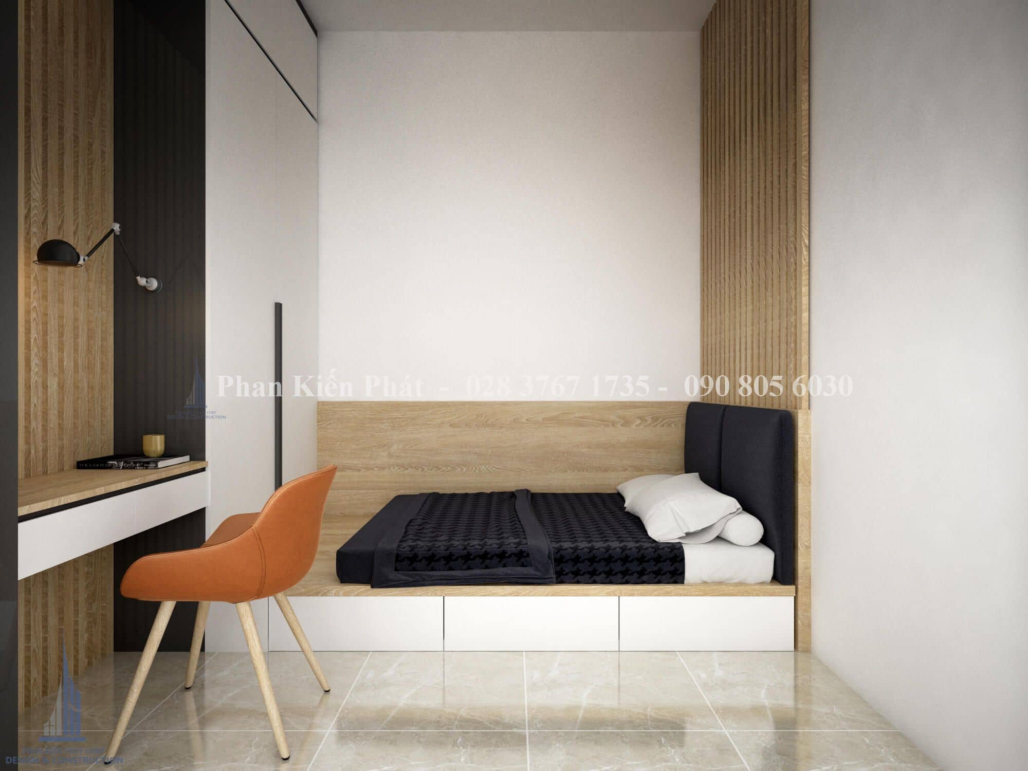 Chia sẻ kinh nghiệm thi công nội thất theo yêu cầu như nhà phố, biệt thư, căn hộ theo yêu cầu của chủ đầu tư 21 Thiet Ke Noi That Phong Ngu Khach Anh Hung Binh Tan 3 Tkxdnd