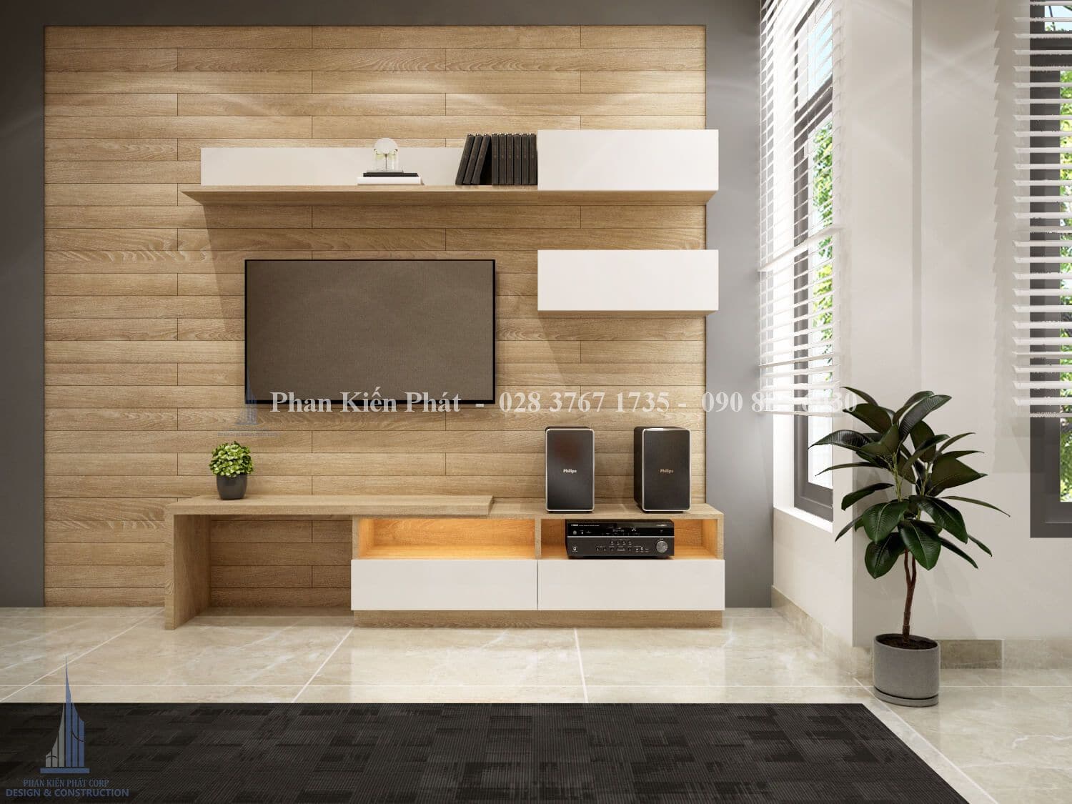Chia sẻ kinh nghiệm thi công nội thất theo yêu cầu như nhà phố, biệt thư, căn hộ theo yêu cầu của chủ đầu tư 25 Thiet Ke Noi That Phong Sinh Hoat Chung Anh Hung Binh Tan 1 Tkxdnd