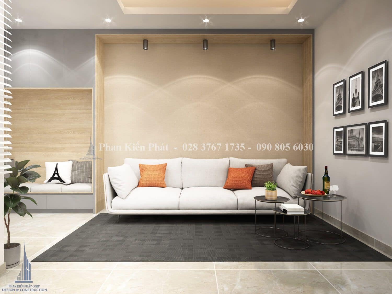 Chia sẻ kinh nghiệm thi công nội thất theo yêu cầu như nhà phố, biệt thư, căn hộ theo yêu cầu của chủ đầu tư 26 Thiet Ke Noi That Phong Sinh Hoat Chung Anh Hung Binh Tan 2 Tkxdnd