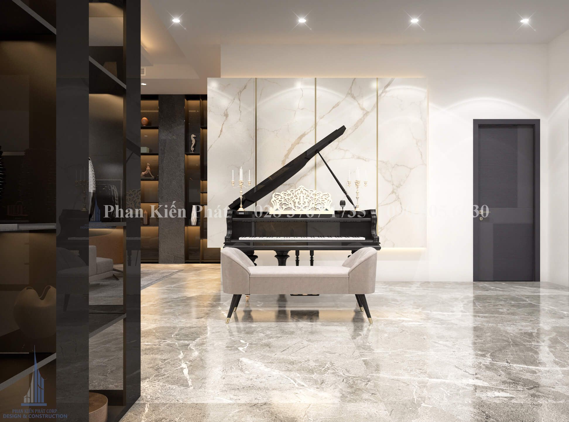 Thi công nội thất biệt thự 1 phong cách hiện đại, nhẹ nhàng, yên tĩnh đầy tiện nghi 2 Thiet Ke Noi That Tang Tret Chi Thi Quan 9 3