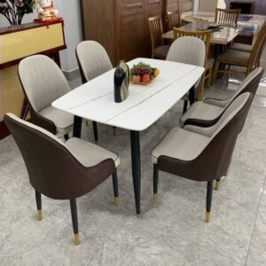 BỘ BÀN ĂN 6 GHẾ MẶT ĐÁ VÂN MÂY MÃ BAPD31